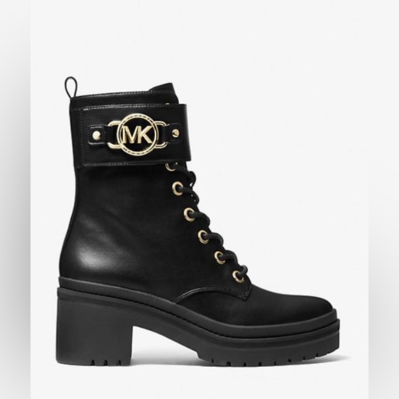 Michael Kors Leather Combat Boots - Picture 2 of 7